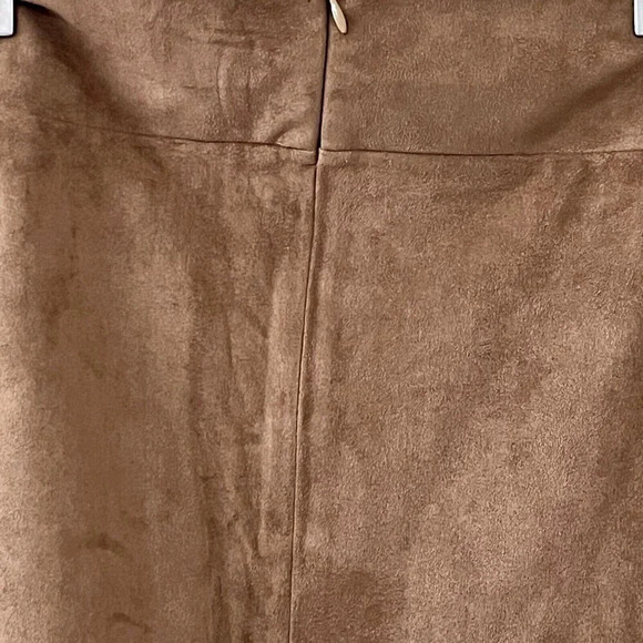 Zara| Camel Brown Faux Suede Stud Embellished A-Line  Short Skirt Size US Large - Picture 5 of 6
